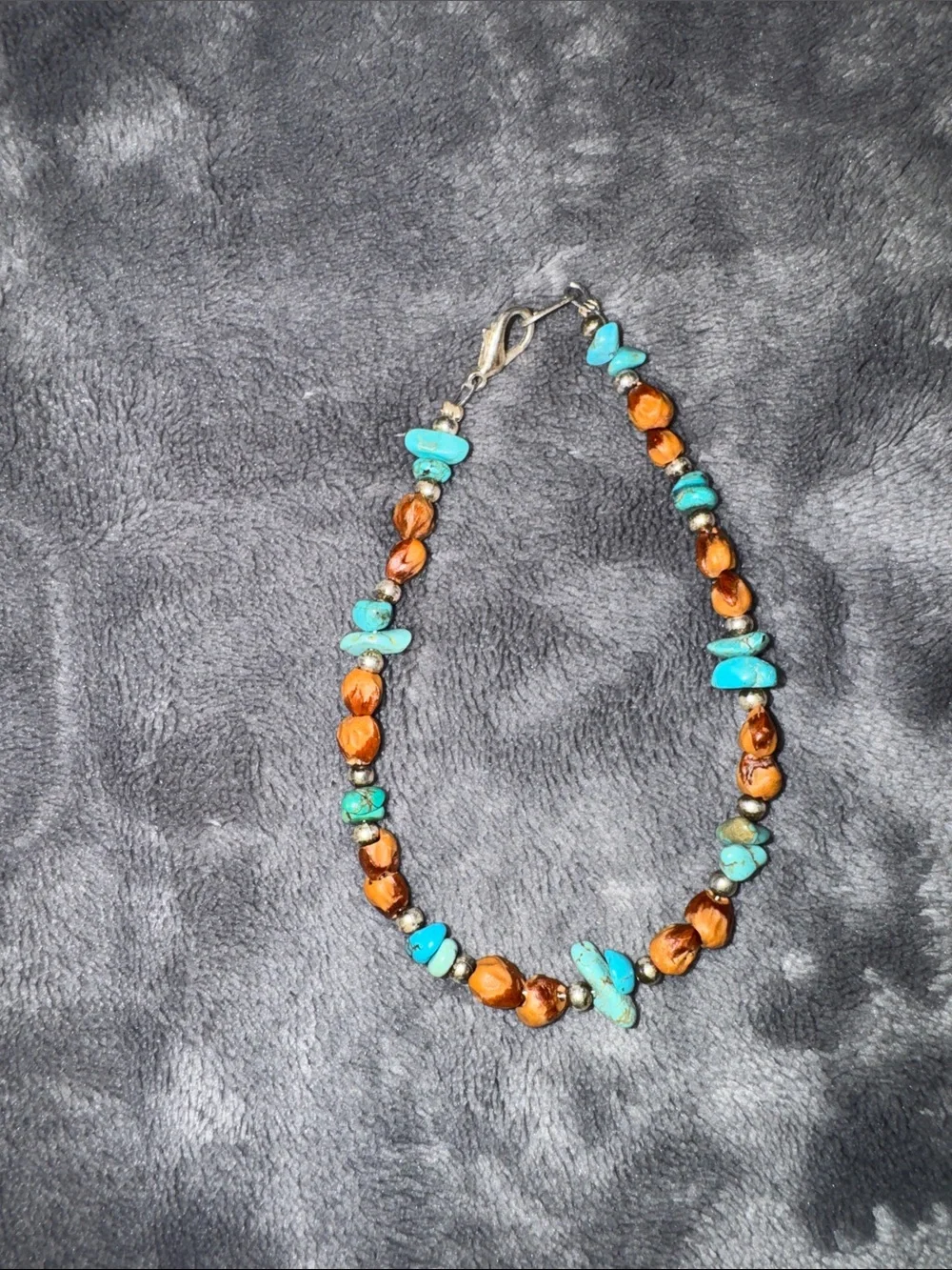 Turquoise and Amber Beaded Bracelet - Women Jewelry